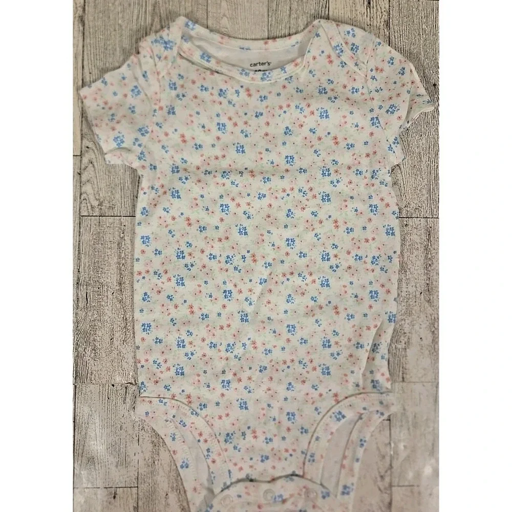 Carter's Bunny 3pc Jacket Set 18mo Gray White Pink Floral Pants Long Sleeve NEW